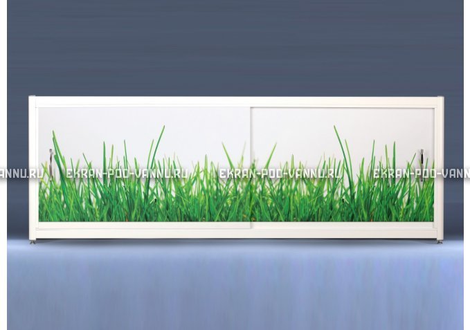 Экран с рисунком EURO-PLEX Трава на роликах – купить по цене 12400 руб. в интернет-магазине картинка 1