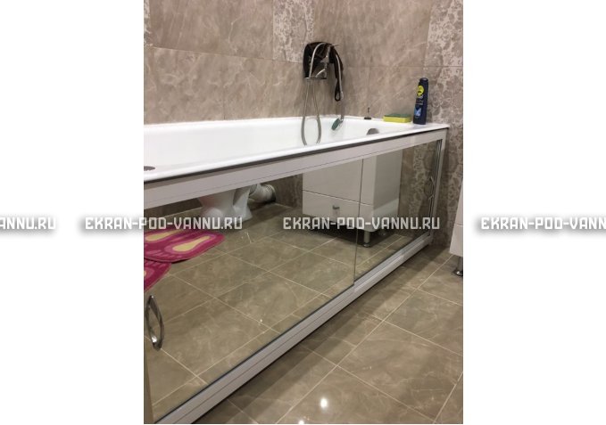Раздвижной экран под ванну EUROPLEX Роликс Зеркальный картинка 9