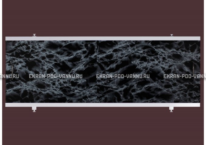Экран для ванной EUROPLEX Универсал черный мрамор под трубы картинка 1