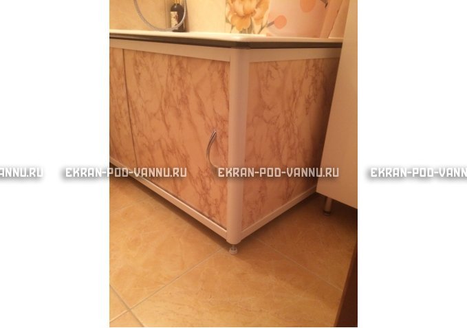 Раздвижной экран EURO-PLEX Комфорт бежевый мрамор – купить по цене 6750 руб. в интернет-магазине картинка 4