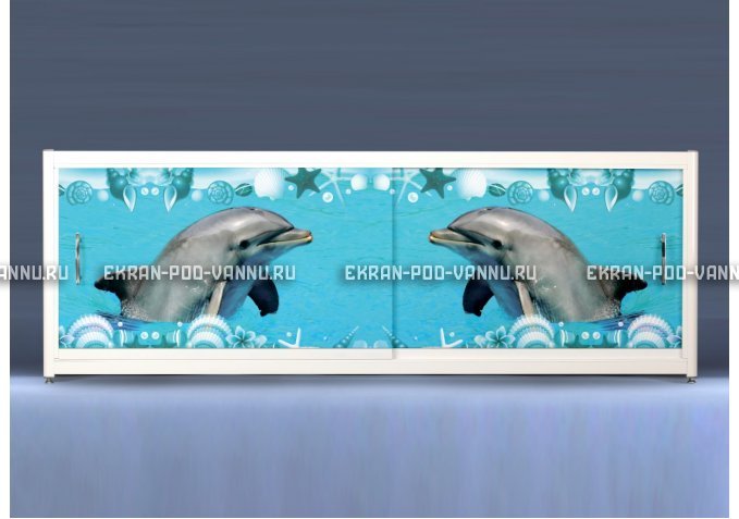 Экран с рисунком EURO-PLEX  Дельфины на роликах – купить по цене 12400 руб. в интернет-магазине картинка 2