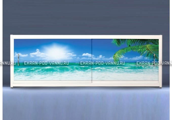 Экран с рисунком EURO-PLEX Пляж на роликах – купить по цене 12400 руб. в интернет-магазине картинка 1