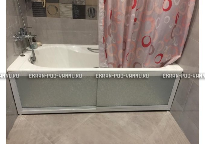 Раздвижной экран под ванну EUROPLEX Роликс Серебро картинка 2
