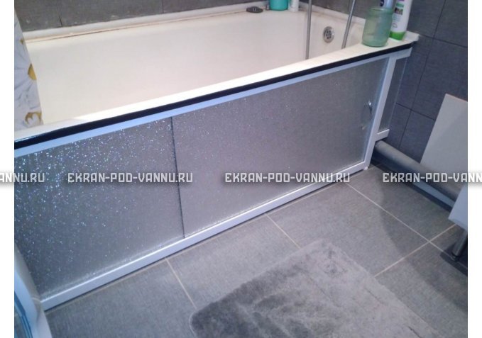 Раздвижной экран EURO-PLEX Серебро колотый лед – купить по цене 6550 руб. в интернет-магазине картинка 5