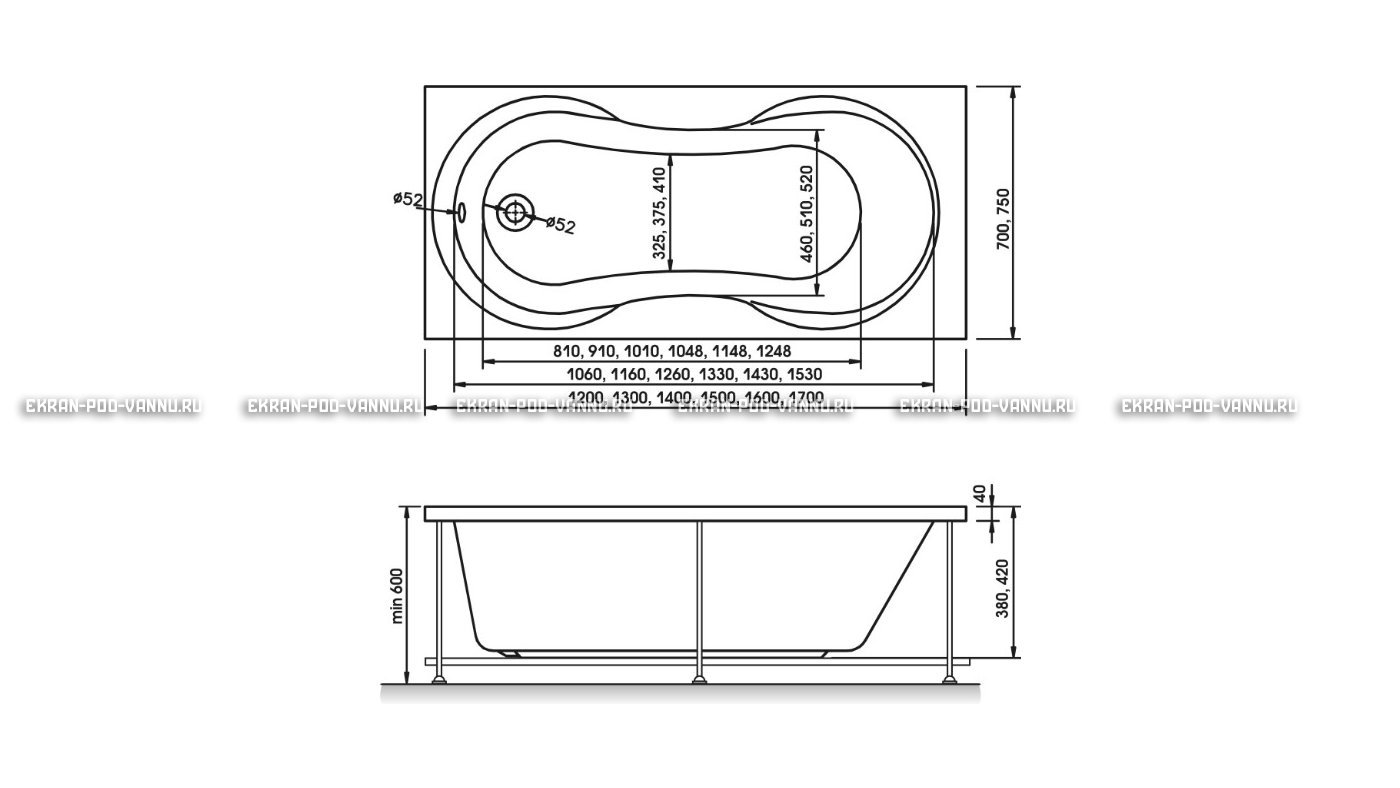 Акриловая ванна Relisan Lada 160x70 - купить в магазине картинка 10